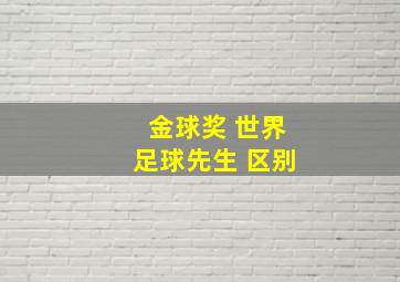 金球奖 世界足球先生 区别